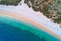 Stara Baska. Island of Krk pebble nearat Stara Baska aerial view