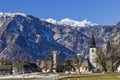 Stara Fuzina with Julian Alps, Triglav National Park, Slovenia Royalty Free Stock Photo