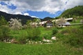 Stara Fuzina, Slovenia - 30 Apr 2018: Stara Fuzina in the Alps of Slovenia Royalty Free Stock Photo