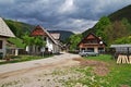 Stara Fuzina, Slovenia - 30 Apr 2018: Stara Fuzina in the Alps of Slovenia Royalty Free Stock Photo