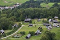 Stara Lubovna - Lubovniansky Castle, Slovakia: view from Lubovnian Castle to the open-air museum - museum of folk architecture