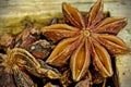 Staranise on wooden background