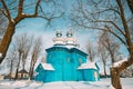 Staraya Belitsa, Uritskiy Sel`sovet, Gomel Region, Belarus. Old Wooden Orthodox Church Of St Nicholas The Wonderworker Royalty Free Stock Photo