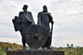 Rurik and Prophetic Oleg monument in Staraya Ladoga, Russia Royalty Free Stock Photo