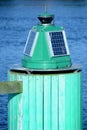 Starboard green port entry light powered with solar cells Royalty Free Stock Photo