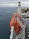 The Starboard lifeboat in the date of a Seismic Vessel on operations in the North sea