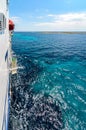 Starboard side of a ferry boat on the Adriatic Sea. Royalty Free Stock Photo