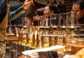 A Starbucks barista making coffee for their customer at the Starbucks Reserve Roastery in Shanghai