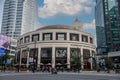 Starbucks exterior facade with cloudy sky, Shanghai China