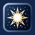 a starburst icon on a blue background