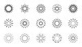 Starburst line art icon. Vector logo spark sunburst. Outline sunburst and starburst, editable stroke Royalty Free Stock Photo