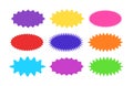 Starburst sticker set - collection of colorful special offer sale oval sunburst labels and buttons.