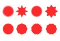 Starburst sticker set for promo sale. Vector badge shape design - star and circle icons, price label offer promotion Royalty Free Stock Photo