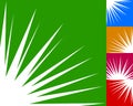 Starburst, sunburst background element in 5 color. Flash, blast