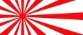 Starburst or sunburst background pattern with a red and white colors in a radial striped design. Japan style background design.