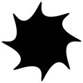 Starburst, sunburst or gleam, glitter shape, element silhouette Royalty Free Stock Photo