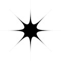 Starburst, sunburst or gleam, glitter shape, element silhouette