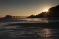 Starburst sunrise at Mumbles Pier Royalty Free Stock Photo