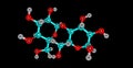 Starch molecular structure isolated on black