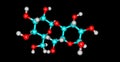 Starch molecular structure isolated on black