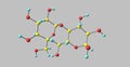 Starch molecular structure isolated on grey