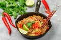 Starch rice, potatoes noodles with beef and vegetables