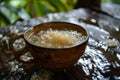 Starchy Rice soaked water. Generate AI