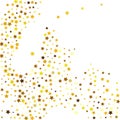 Golden Stars Symbol. Tiny Confetti Poster. Yellow Sparkling Greeting. Celebration Space. Gold Starry Holiday. Glitter Modern. Summ