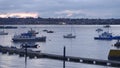 Starcross morning, Exmouth, devon: low tide, sunrise. Cloudscape horizon