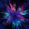 Stardust Explosion in the Contemporary Era: A Vibrant Nighttime Abstract Expressionism Digital Art.