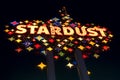 The Stardust Hotel sign lights up during its final year of business in 2006