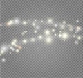 Stardust white glitter.Sparkle glowing stardust. Magic sparkling particles light effect. Royalty Free Stock Photo