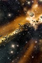 Starfield and asteroids background Royalty Free Stock Photo