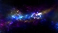 Starfield. Space abstract background with nebula and shining stars. The infinite universe and starry night. Colorful milky way Royalty Free Stock Photo