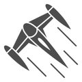 Starfighter N 1 solid icon, star wars concept, imperial Naboo single pilot craft vector sign on white background, glyph