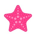 Color illustration of a pink starfish isolated on a white background. Royalty Free Stock Photo