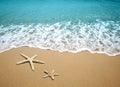 Starfish on a beach sand Royalty Free Stock Photo