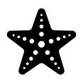 Starfish black vector icon on white background Royalty Free Stock Photo