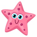 Starfish cartoon character. Ocean wildlife baby mascot