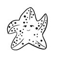 The starfish in doodle and line art. For clip art, seamless patterns, postcards and other comercial usage