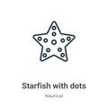 Starfish with dots outline vector icon. Thin line black starfish with dots icon, flat vector simple element illustration from Royalty Free Stock Photo