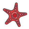 Starfish flat line illustration, concept vector isolated icon Royalty Free Stock Photo