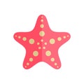 Starfish flat style simple vector illustration. Marine life icon. Royalty Free Stock Photo