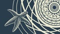 Starfish on Geometric Pattern. Ocean Abstract Harmony, vector design Generative AI Royalty Free Stock Photo