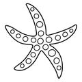 Starfish hand-drawn coloring page for children vector illustration
