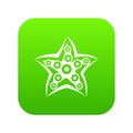 Starfish icon digital green Royalty Free Stock Photo