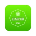 Starfish icon green vector Royalty Free Stock Photo