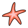Starfish isolated vector on white background illustration. Sea star cartoon clip art element. Underwater icon. Sea life Royalty Free Stock Photo