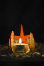 Starfish and lighted candle Royalty Free Stock Photo