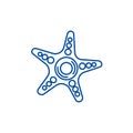 Starfish line icon concept. Starfish flat  vector symbol, sign, outline illustration. Royalty Free Stock Photo